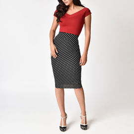 Jupe formelle du point de polka de femmes 3/4 sexy