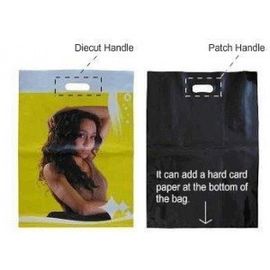 Flat Small Biodegradable Plastic Bags Die Cut Handle bag Carving plate printing