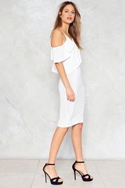 Dongguan Women Clothing Elegant Spaghetti Strap White Bodycon Midi Dress Sexy Ladies