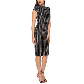 Women sexy bodycon polka dot short sleeves formal dress