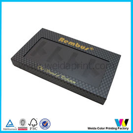 Black Color Paper Packaging Boxes with Clear Plastic Window