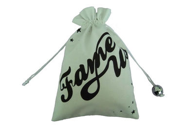 Small Cotton Drawstring Pouch Environmental-friendly With String And Bead